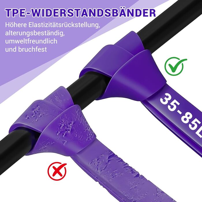 Набір еластичних стрічок для фітнесу та реабілітації (11 шт.) з дверним кріпленням та ручками