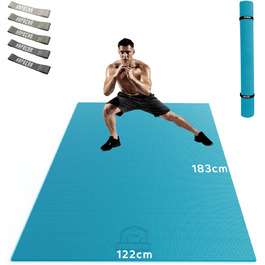 APBEAR Фітнес-мат для йоги XXL, антиковзкий, 213x152 см / 183x122 см, товщина 8 мм, високощільний зносостійкий ПВХ, гімнастичний килимок для спорту та фітнесу