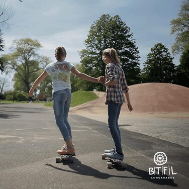 Longboard BTFL MAYA для дітей від 5 років з підшипниками ABEC 9, Drop Through Cruiser, скейтборд для початківців та досвідчених райдерів, фрірайд та для вулиць