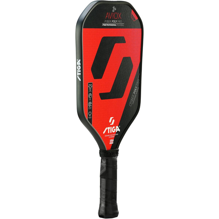 Ракетка для піклболу STIGA Aviox Fiber Poly Pro, червона