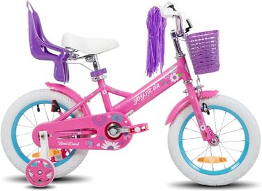 Дитячий велосипед JOYSTAR Little Daisy 12/14/16 дюймів для дівчаток 2-7 років з допоміжними колесами, кошиком і прикрасами