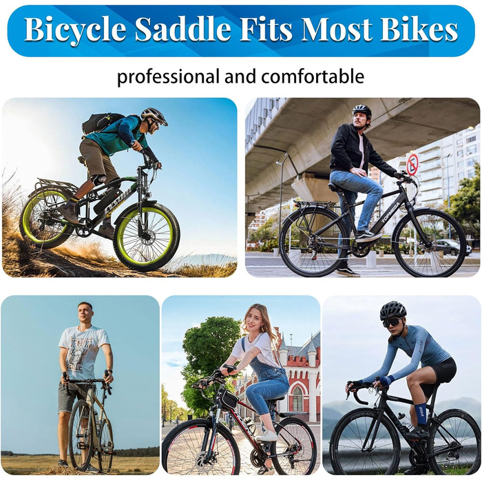Гелевий велосипедний сідло для чоловіків та жінок, ергономічний, комфортний, з водонепроникним покриттям, для MTB, шосе, City велосипедів