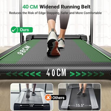 Бігова доріжка THERUN для дому, складний, з нахилом, 3 в 1 Walking Pad з 3 рівнями нахилу, 2.5PS, стіл-біговий тренажер з подвійною поверхнею для захисту колін, темно-зелений