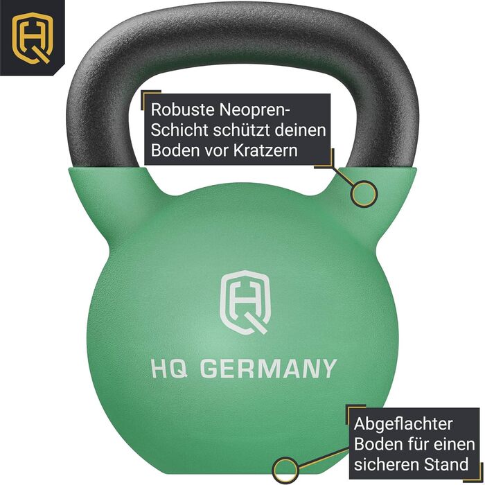 Гиря HQ Germany неопренова, суцільнолита, 2-32 кг, стартовий набір, ±2%
