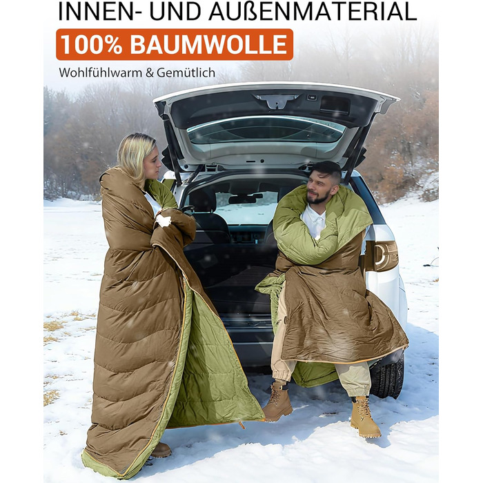 Сплячий мішок KingCamp для дорослих, 3 в 1, XXL, бавовна, фланель, теплий, знімний ковдру, Coldmaster (1200г)