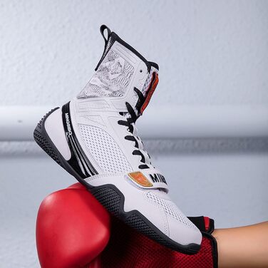 Боксерські черевики для чоловіків та жінок, професійні боксерські черевики для тренувань та змагань, дихаючі, сірого кольору, 43 EU