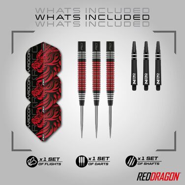 Професійні дартс RED DRAGON Jonny Clayton 22 г, вольфрам, з оперенням та стрижнями, спеціальна серія