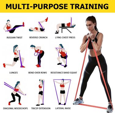 Стрічки для фітнесу з різним опором, еспандери для тренувань, йоги та м'язової тонізації