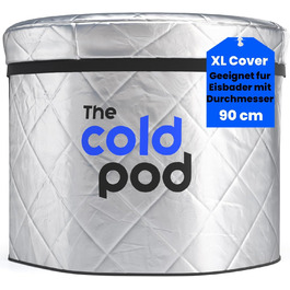 Кришка для крижаної ванни Cold Pod 320L: ізольована, срібна, з відбивачем UV-тепла, водонепроникна, з блискавкою, захист від погодних умов (90 см, кругла)