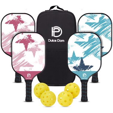 Набір піклбол DULCE DOM: 2 або 4 ракетки, м'ячики та сумка, схвалено USAPA