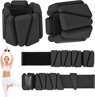 Гантелі на зап'ястя та щиколотки KOOOGEAR, 2 шт., 0.5 кг, чорні - для фітнесу, бігу, тренувань