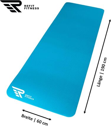 Килимок для йоги та пілатесу Gymnastikmatte Profi 190x60 см, 10-15 мм, NBR, з ременем та сумкою - антиковзкий килимок для спорту
