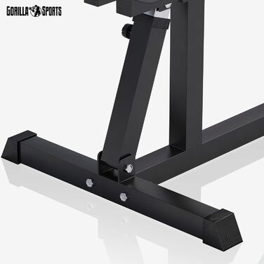 Регульована лавка для жиму GORILLA SPORTS, 200 кг, чорна/біла – універсальна тренувальна фітнес-лава для дому та залу