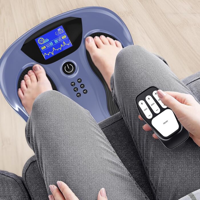 Creliver Medic Pro стимулятор кровообігу для ніг та стоп, EMS і TENS масажер проти втоми та болю, покращує циркуляцію крові, зменшує судоми, сіро-фіолетовий