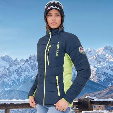 Жіноча куртка Nebuus GRAFFITY: тепла, універсальна куртка для активного відпочинку (M, темно-синій/лаймовий)