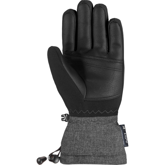 Дитячі гірськолижні рукавички Reusch Softshell, водонепроникні та вітрозахисні (чорно-сірі, розмір 6.5)