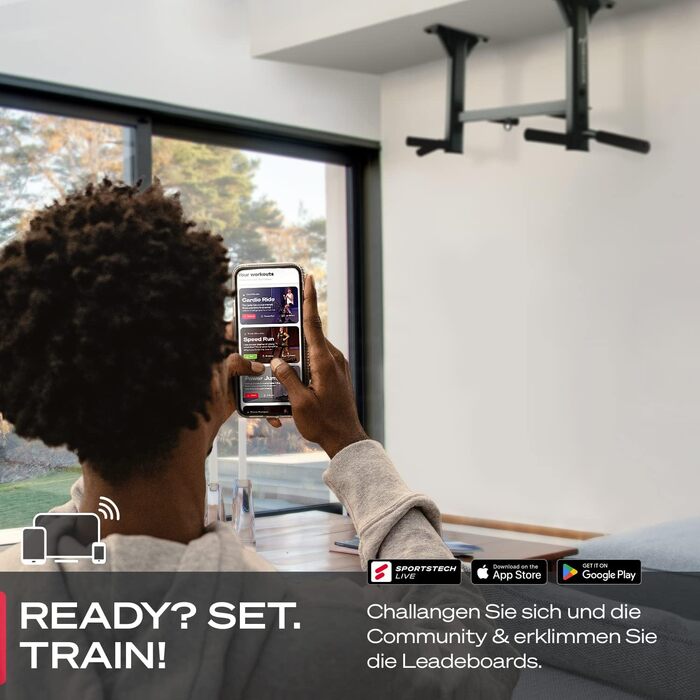 Штанга для підтягувань Sportstech 4in1 KS400 для дому: підтягування, бокс, канати, 6 ручок, сталева конструкція