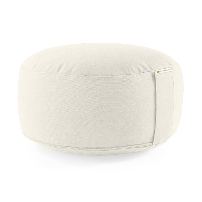 Медитаційне подушечка Lotuscrafts® з висотою сидіння 15 см, з пшоняною начинкою, кругла подушка для йоги, кругла подушка для підлоги, подушка для медитації, знімний чохол, сертифікат GOTS, натуральні матеріали