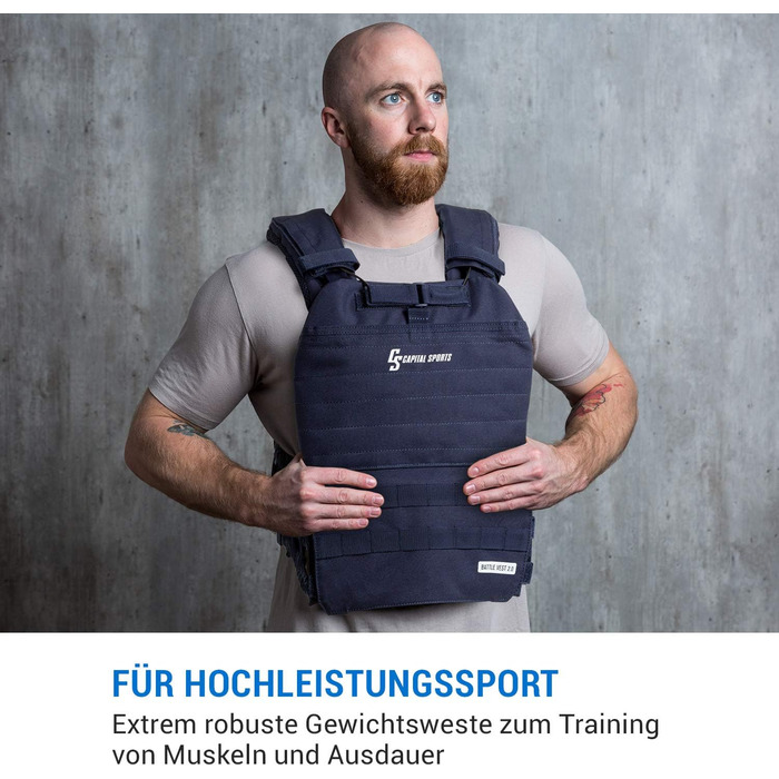 Capital Sports Battlevest 2.0 - Вага жилет для тренувань, 8.0/13.2 кг, у камуфляжі, синій, чорний, оливковий