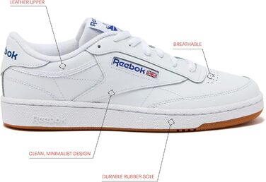 Кросівки Reebok Club C 85 чоловічі білі, Royal Gum (40.5 EU)