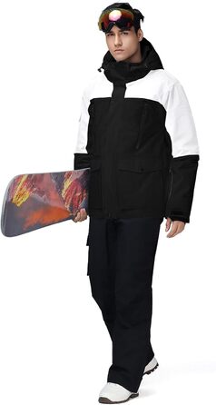 Чоловіча куртка G NOWING для сноубордингу та лижного спорту, водонепроникна, білий + білий (XXL)