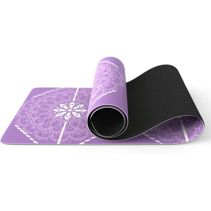 Йога мат Haquno Extra dicke 6 мм – неслизька тренувальна килимок для HIIT, Pilates, домашніх тренувань та з безкоштовним ремінком для перенесення, фіолетовий