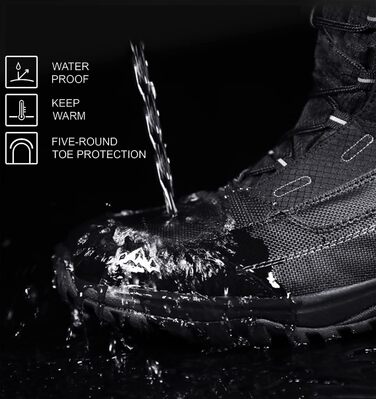 Чоловічі зимові чоботи Winter, з підкладкою з хутра, теплі, водонепроникні, розмір 44 EU, чорний колір