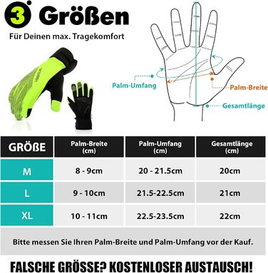 Зимові рукавички HIKENTURE: водонепроникні, для велосипеда та катання на лижах, тепла терморукавичка для чоловіків та жінок, з гелевою підкладкою, жовто-зелені, для бігу та активного відпочинку