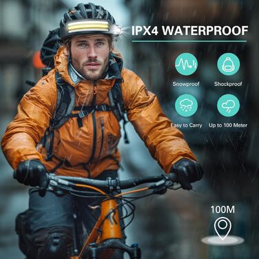 Налобний ліхтар Konqkin 2 шт. LED перезарядна головолампа з 10 режимами, IPX4, з датчиком та червоним світлом для кемпінгу, риболовлі та бігу, чорний