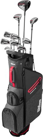Гольф-набір Wilson Profile Complete для правшів, Графітова конструкція, Червоно-чорно-срібний, Стандартний розмір