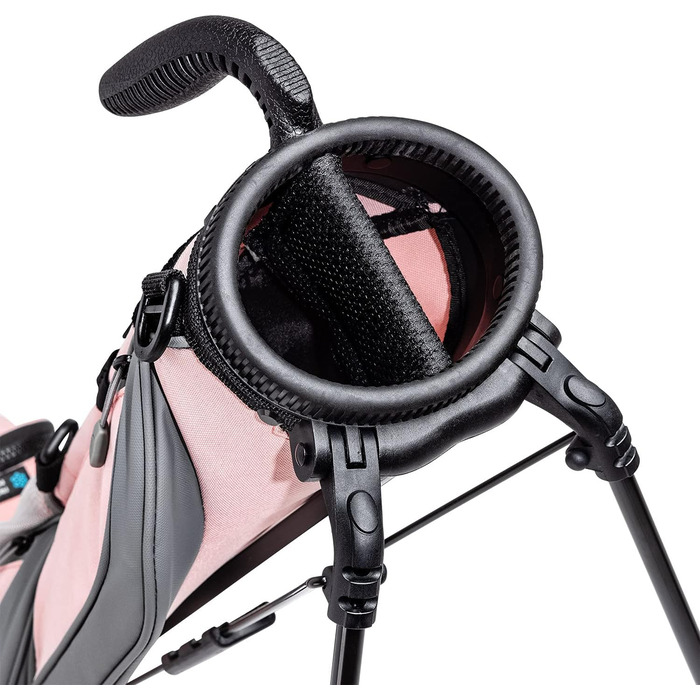 Гольф сумка Sunday Loma: легка сумка з ременем та стійкою – ідеальна для поля, Par 3 та Executive курсів, 79 см, рожево-сіра