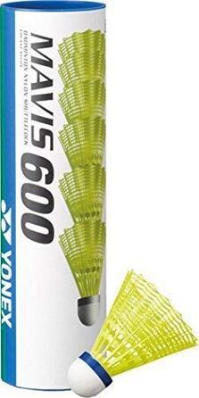 Волан для бадмінтону Yonex Mavis 600, нейлон, середній темп, 6 шт., жовтий