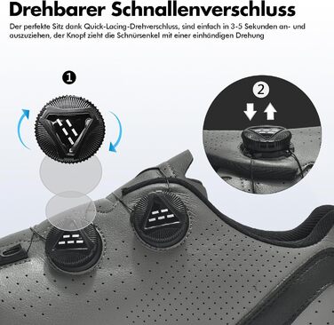 Велосипедні шкарпетки для чоловіків та жінок, шосейні велотуфлі, сумісні з SPD, SPD-SL, Look Delta/Keo | Універсальні велотуфлі для Peloton, шосе та велотренажери | Легкі та дихаючі, 40 EU, сірі