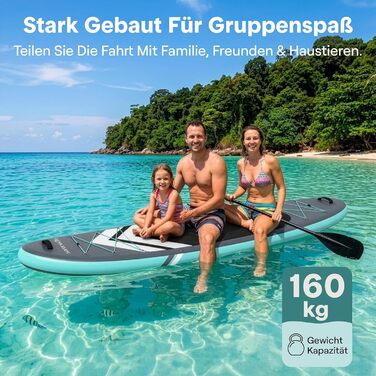 Надувний SUP дошка SereneLife 84x32 см до 160 кг для дорослих - комплект з веслом, насосом, рюкзаком
