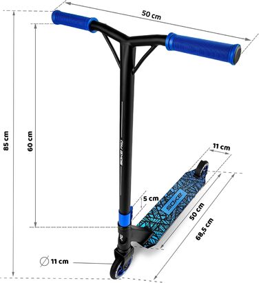 Трюковий самокат SOKE для скейтпарку, ABEC 9, PU, бірюзовий
