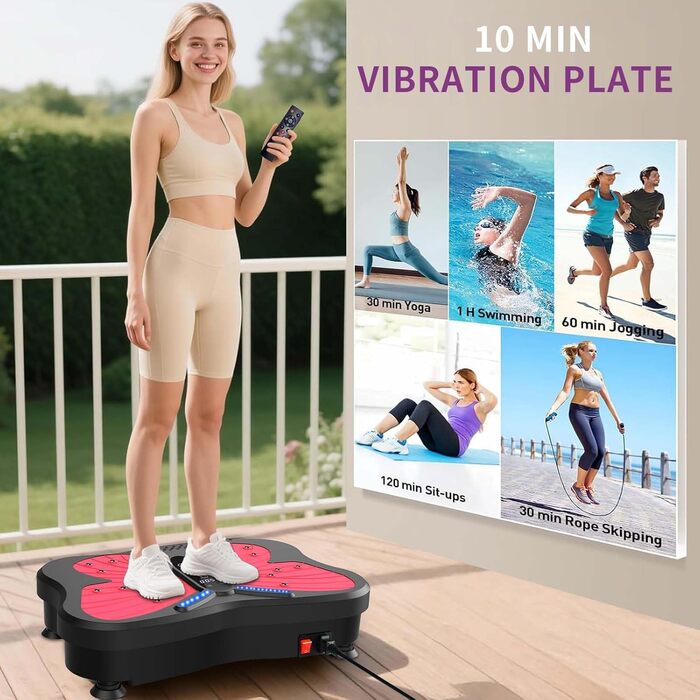 Віброплатформа для фітнесу Rüttelplatte: тренування вдома, лімфодренаж, до 180 кг, 200 швидкостей для жінок та чоловіків
