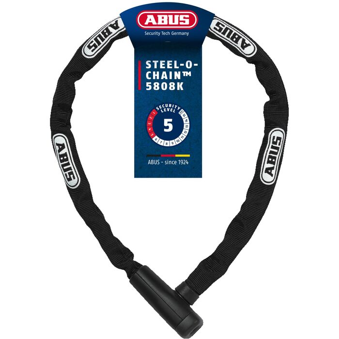 Замок ланцюговий ABUS Steel-O-Chain 5805K для велосипеда, 75 см, рівень безпеки 5, чорний