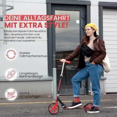 Дитячий ролер Habib Kickroller: складний, регулювання висоти 4 ступені, XXL колеса, до 80 кг, для міста