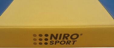 Гімнастичний мат NiroSport 200x100x8 см, водонепроникний, жовто-синій, м'який мат для тренувань і спорту