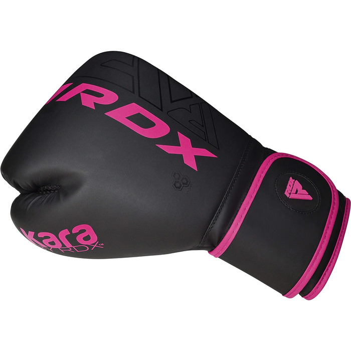 Дитячі боксерські рукавички RDX KARA 6oz, рожеві, шкіра Maya Hide, для муай-тай, кікбоксингу, MMA та тренувань на мішку