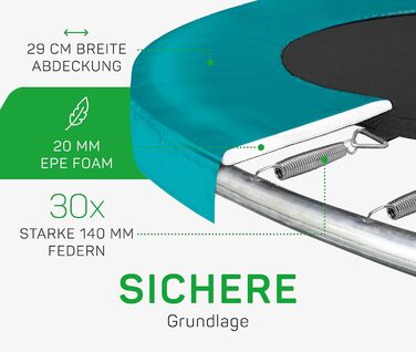 Трамплін Salta Comfort Edition 153 см - прямокутний, TÜV сертифікований, для саду та вулиці (зелений)