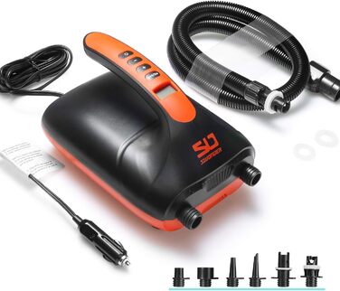 Електричний насос для SUP Swonder 20PSI з двоступеневою інфляцією, підходить для SUP, каяків та човнів, чорний