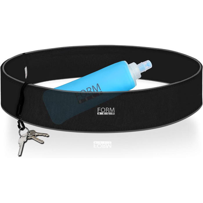 Пояс для бігу Forbelt® з флягою для телефону (M, чорний) - зручний пояс для смартфонів iPhone, Galaxy та інших під час бігу та джогінгу