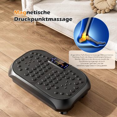 Віброплатформа для фітнесу Sport: 6 програм, для схуднення, м'язів, всього тіла, чорна (51x30.5x12.5 см)