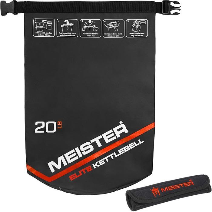 Портативна м'яка гиря-сендбег Meister Elite, чорна, 10/15/9 кг
