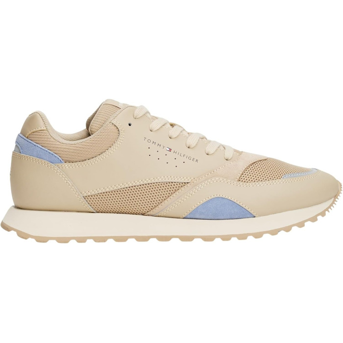 Чоловічі кросівки Tommy Hilfiger Runner New Eva Mix зі шкіри, колір Khaki Sandalwood, розмір 46 EU