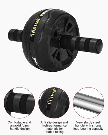 Ролер для пресу Kureny Bauchroller з набором для фітнесу: скакалка, фітнес-гумки, ручки для віджимань, захист колін. Ідеально для домашніх тренувань чоловіків та жінок