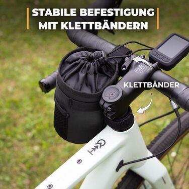Сумка для керма Rovativ Bikepacking Snack-Pack 1,4 л з додатковою кишенею для їжі, для гравійного, шосейного велосипеда та MTB