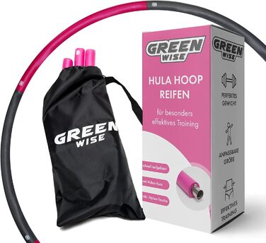 Обруч для фітнесу GreenWise 1 кг, сталевий, 95 см, для дорослих і дітей, масажний, для схуднення, з відеокурсом і чохлом