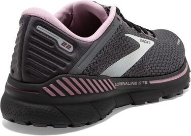 Brooks Adrenaline GTS 22: жіночі бігові кросівки з підтримкою, чорний/блакитний/кораловий, 37.5 EU